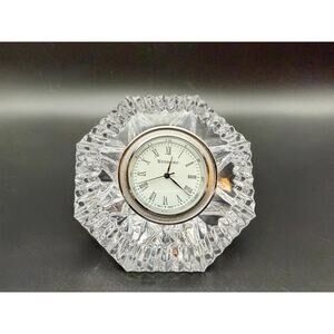 Waterford Diamond Cut Crystal Desk Clock – 3.5” – Not Working – Display Piece